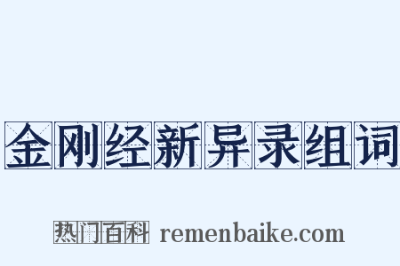 金刚经新异录组词是什么意思的图片
